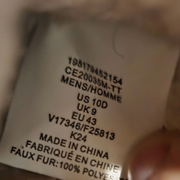 Lands' End - Men's Suede Moccasin Slippers with Fuzzy Faux Fur Lining NWOT - Picture 9 of 11